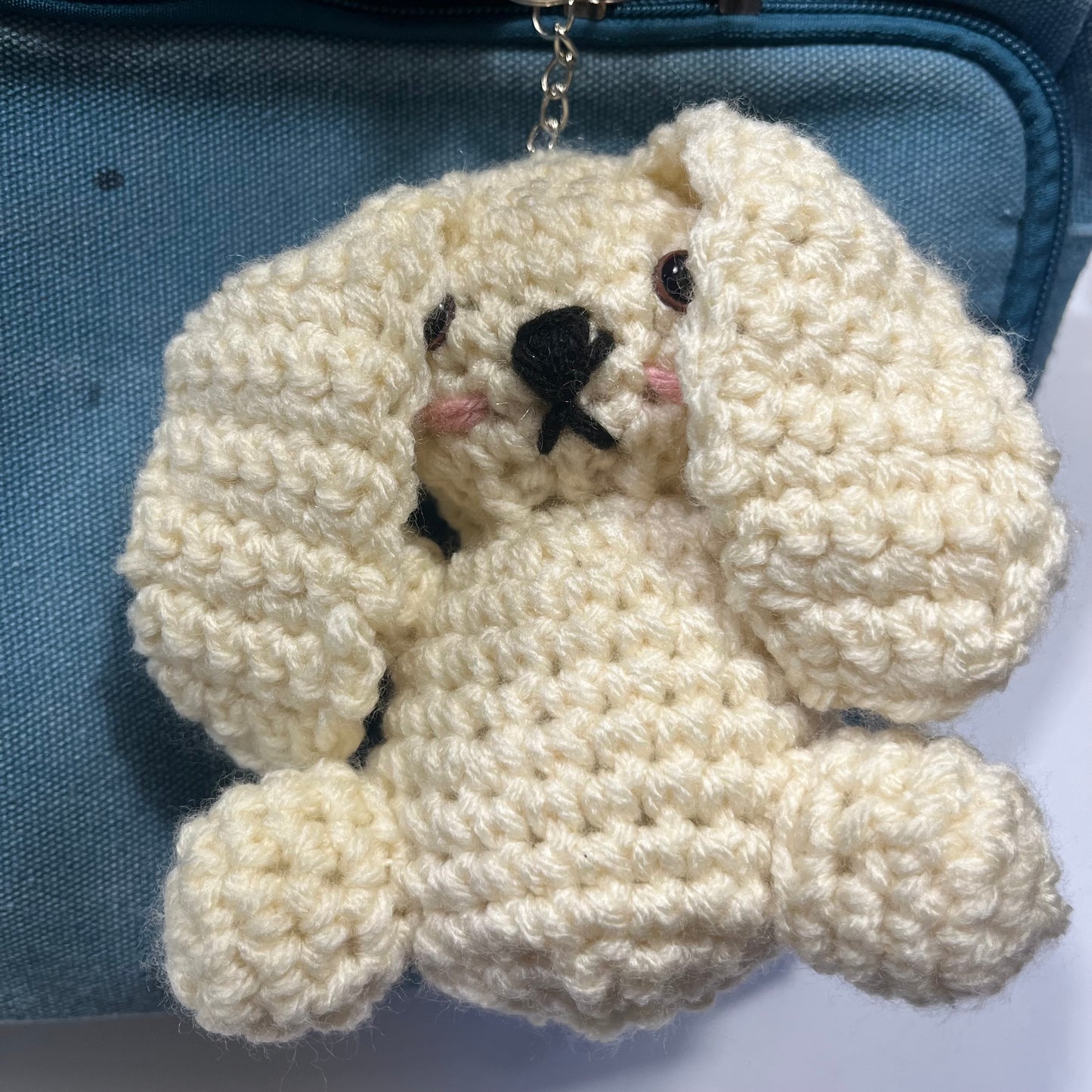 White Bunny Keychain