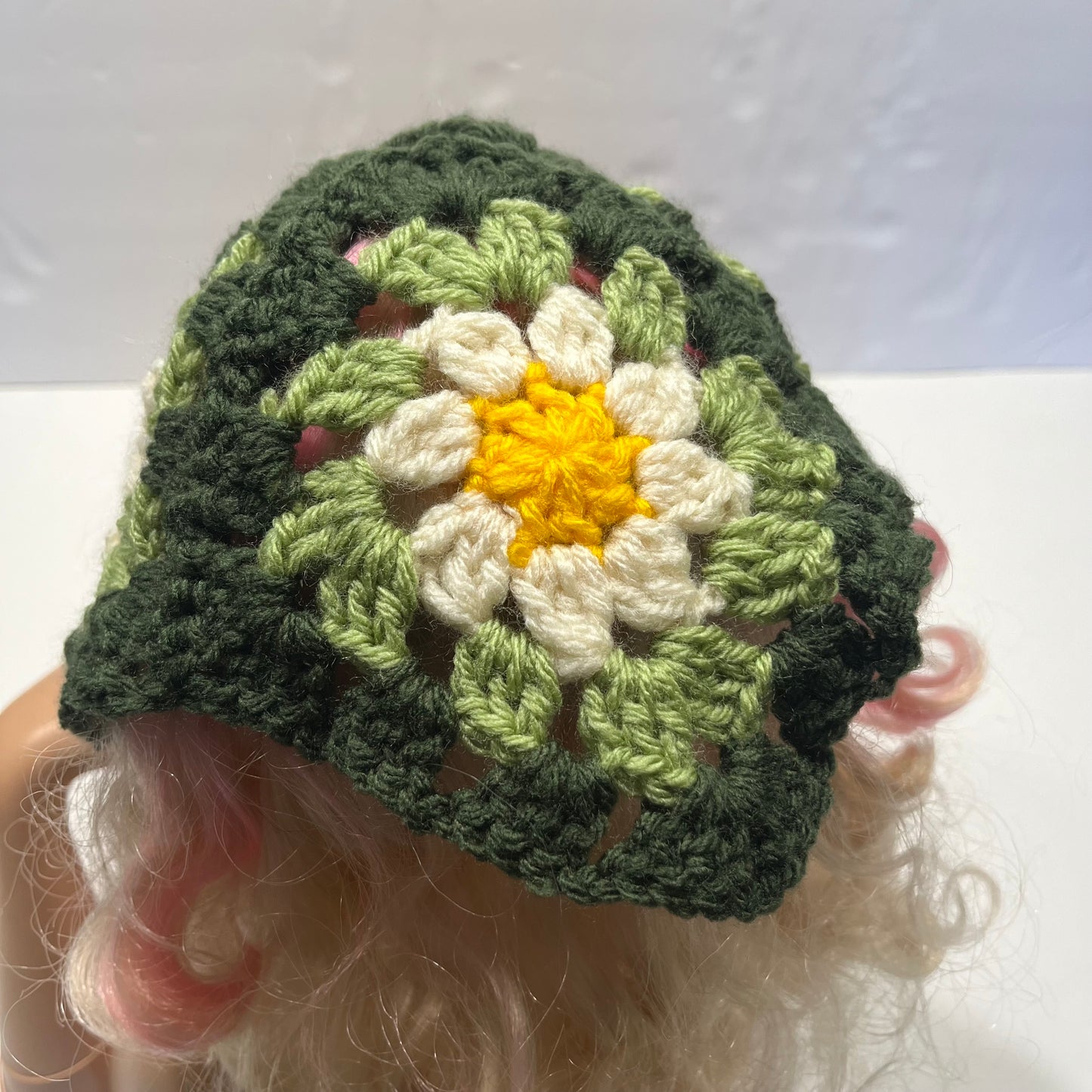 Flower handkerchief - Green / Cream / Yellow