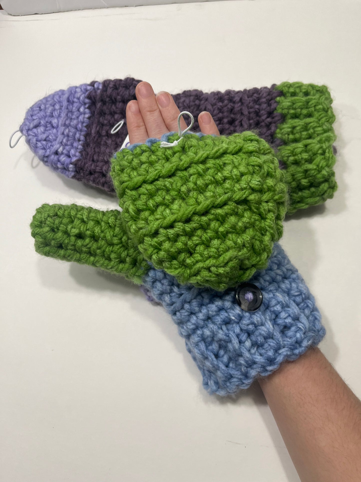Convertible Mittens - Purple / Blue / Green