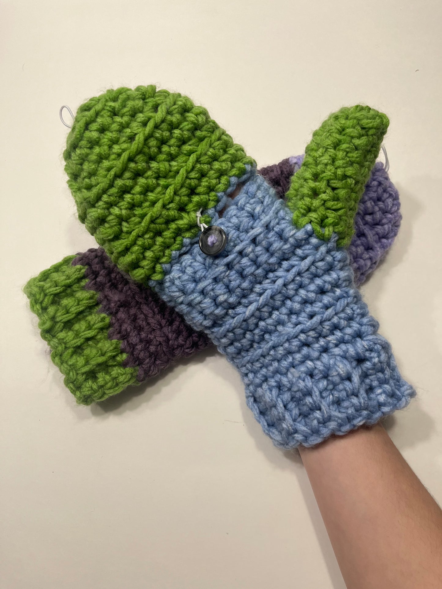 Convertible Mittens - Purple / Blue / Green