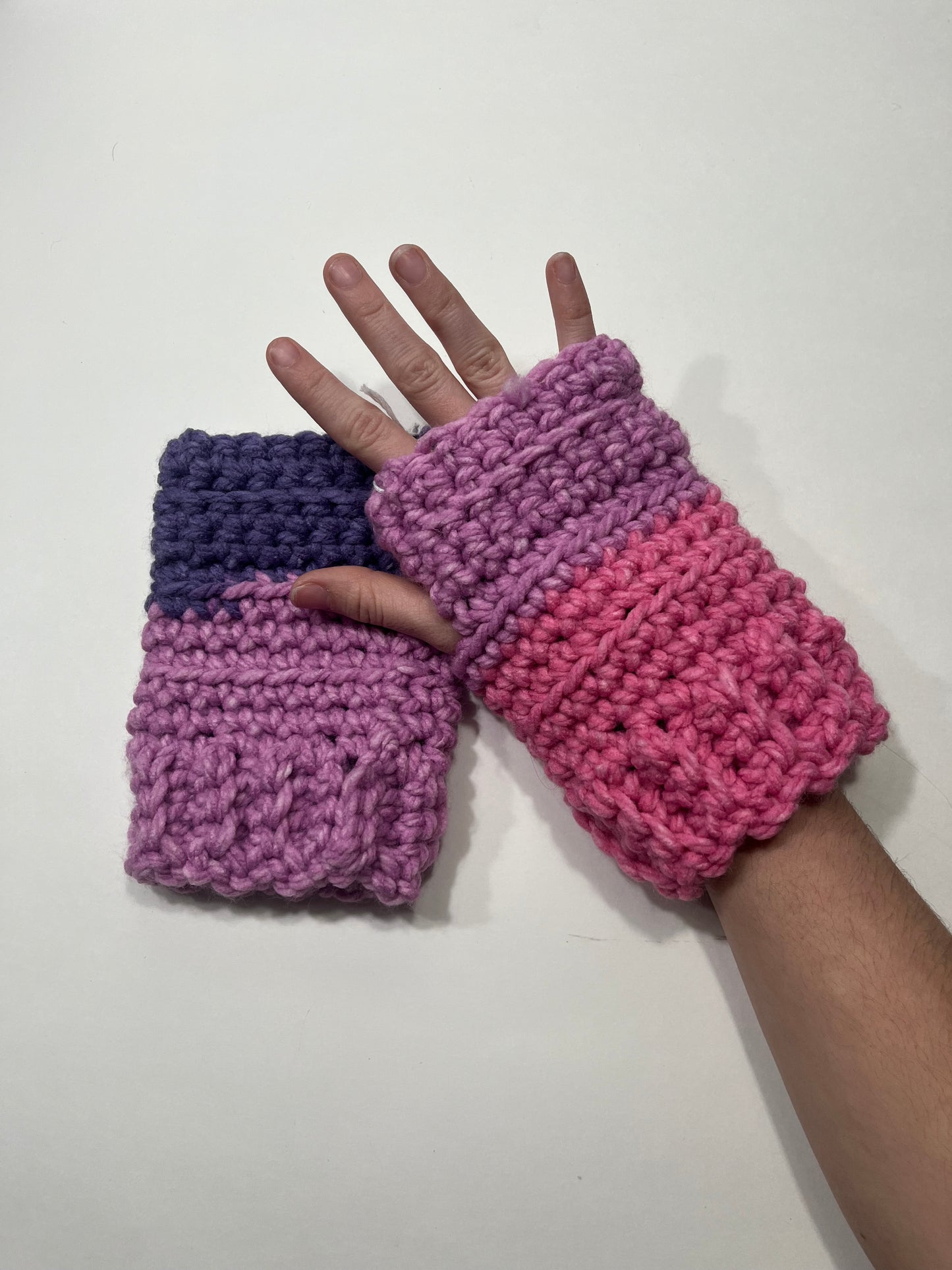 Fingerless Gloves - Pink / Purple