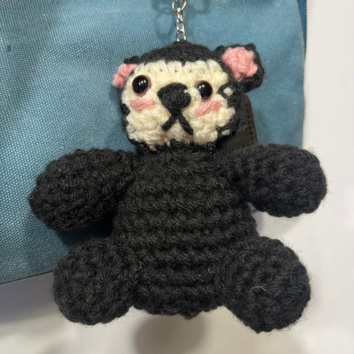 Tuxedo Cat Plush Keychain