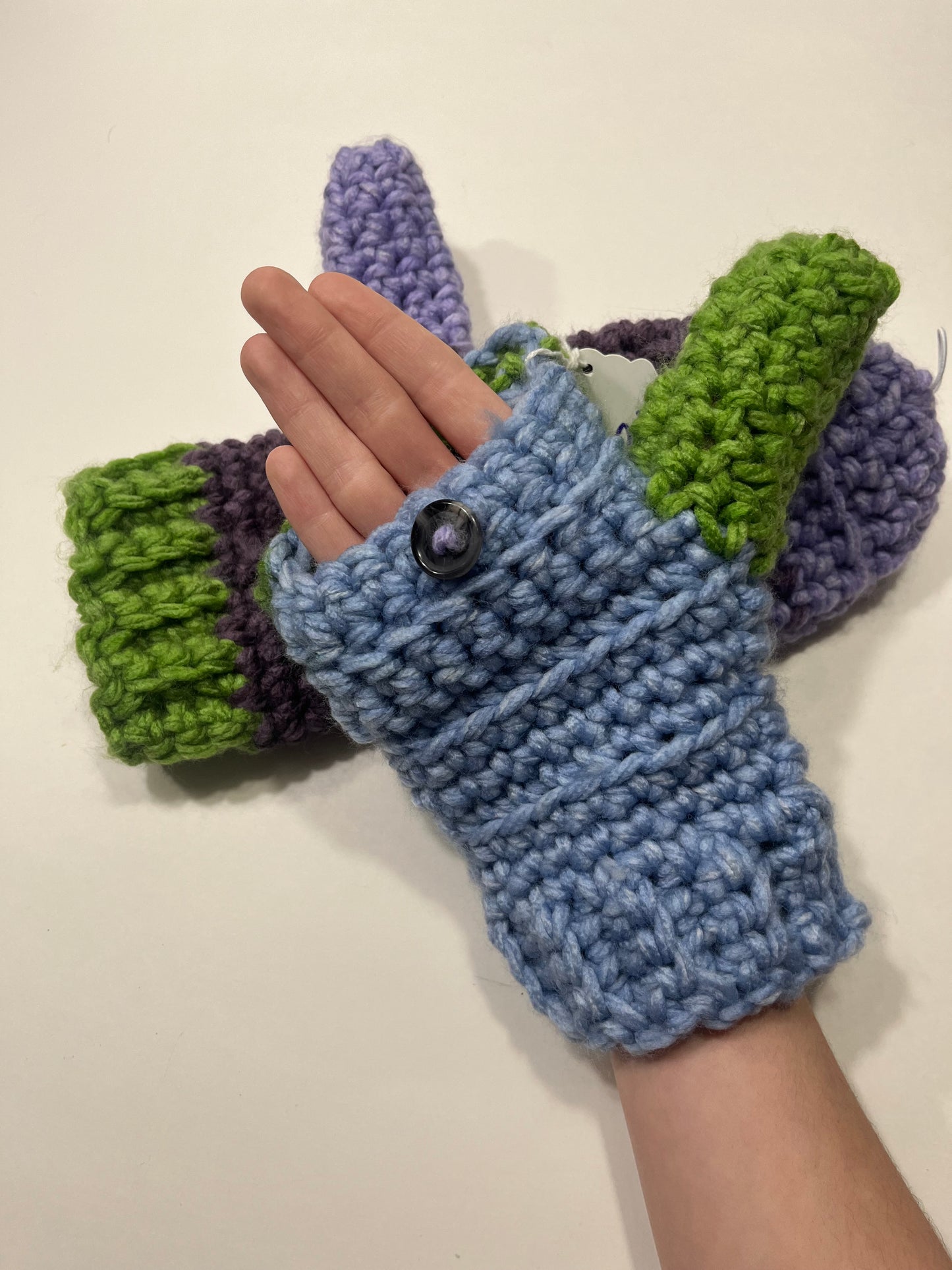 Convertible Mittens - Purple / Blue / Green