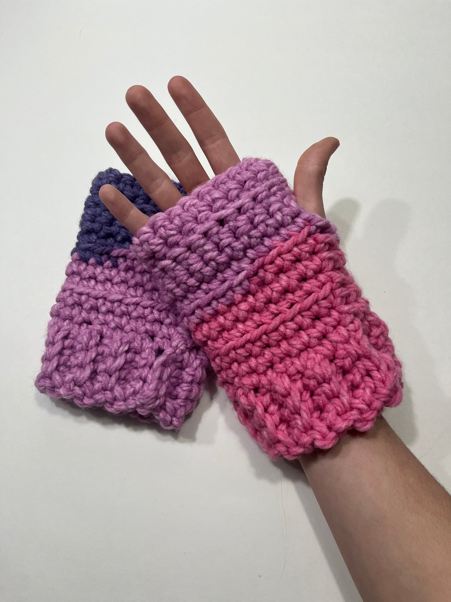 Fingerless Gloves - Pink / Purple
