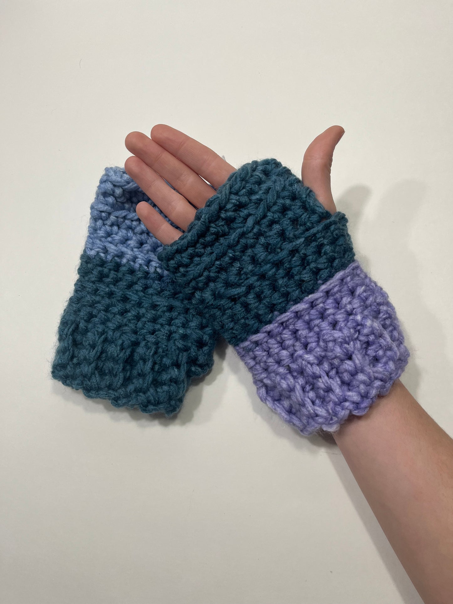 Fingerless Gloves - Purple / Blue