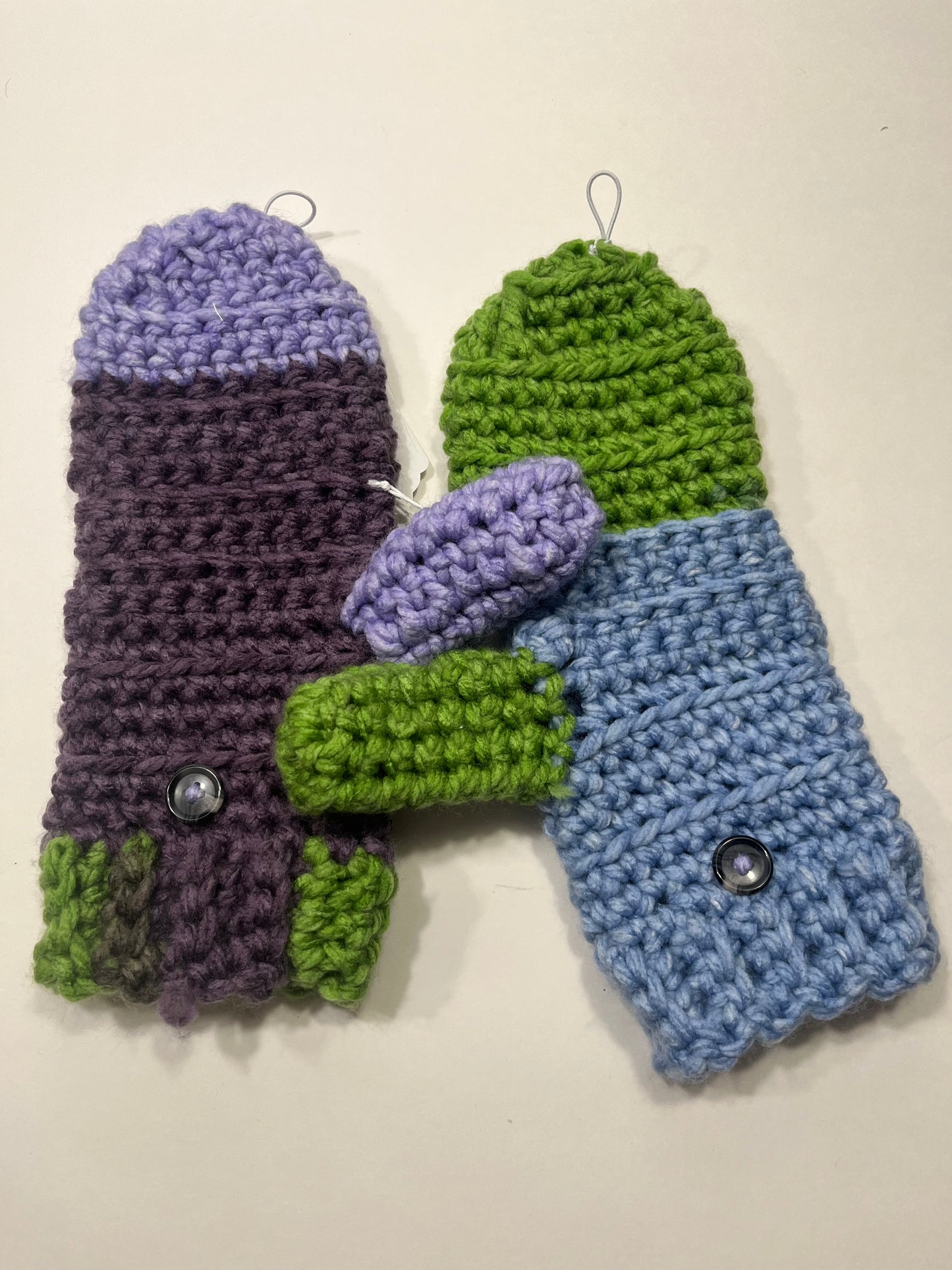 Convertible Mittens - Purple / Blue / Green