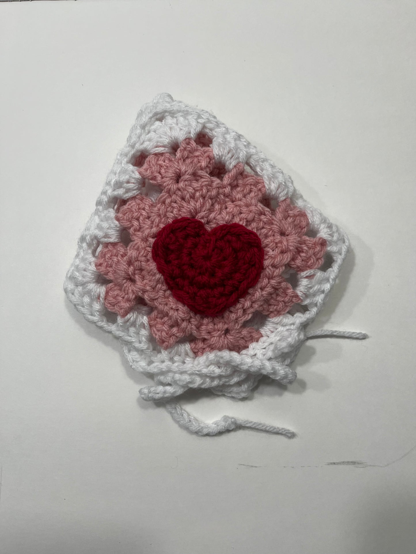 Heart Handkerchief - Pink / White / Red