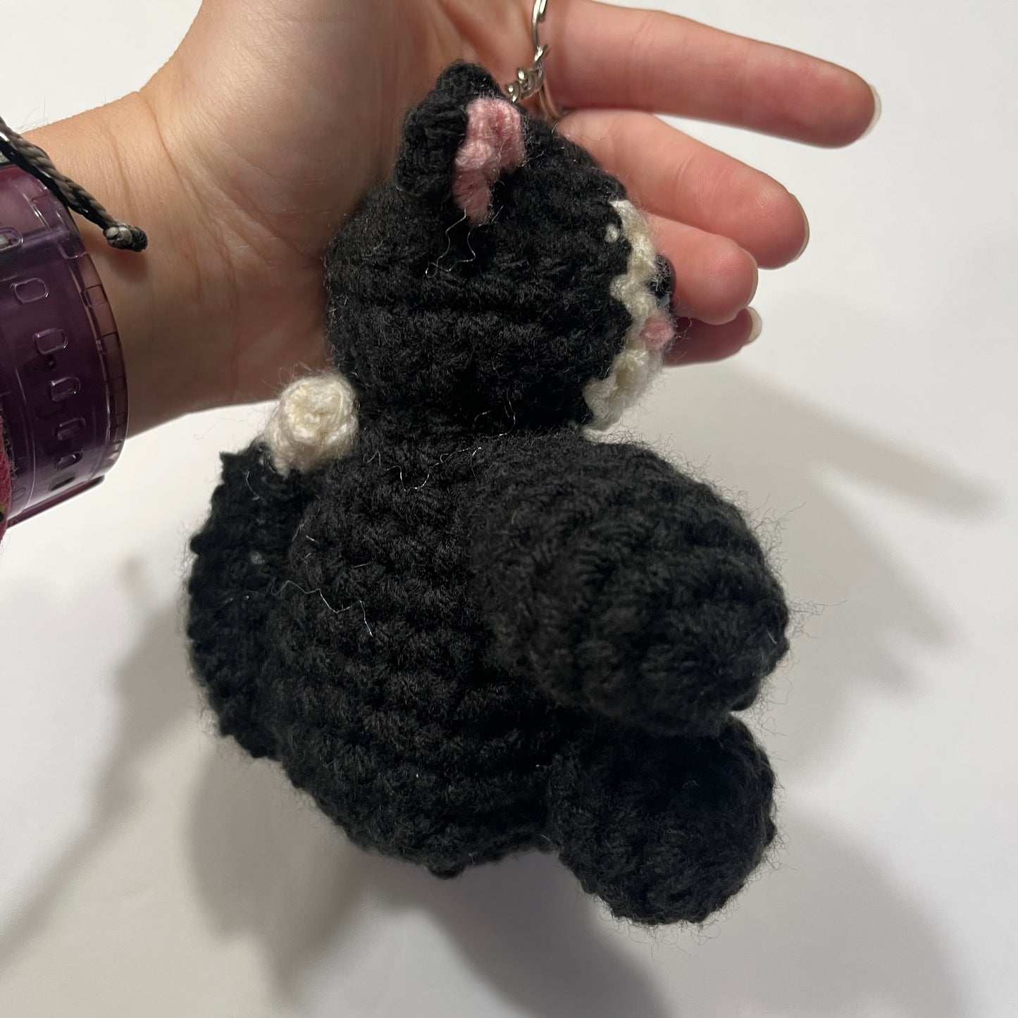 Tuxedo Cat Plush Keychain