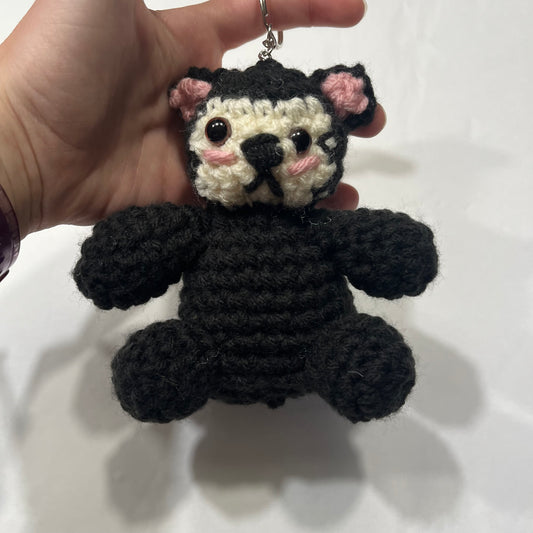 Tuxedo Cat Plush Keychain